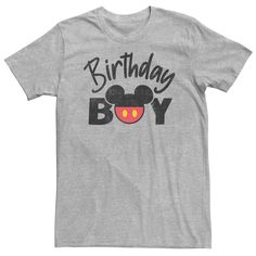 Celebrate your birthday with Mickey Mouse and gang with this men's birthday boy tee. ©Disney Celebrate your birthday with Mickey Mouse and gang with this men's birthday boy tee. ©Disney  Crewneck Short sleevesFABRIC & CARE Cotton, polyester Machine wash Imported Size: 3XL Tall. Color: Med Grey. Gender: male. Age Group: adult. Material: Cotton Blend. Boy Disney Shirts, Mickey Logo, Men's Birthday, Mickey First Birthday, Happy Birthday Shirt, Disney Birthday Shirt, Mickey Mouse Clubhouse Birthday Party, Disney Crewneck, Mickey Mouse Clubhouse Birthday