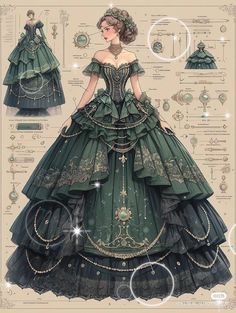 [ 18+ || content warnings: taboo; smut; dub-con; violence; age-gap ] … #fantasi # Fantasi # amreading # books # wattpad Green Royal Dresses, Green Rococo Dress, Royal Dress Sketch, Royale Outfits Ideas, Green Royal Dress, Royal Aesthetic Dress, Queen Dress Drawing, Royalty Outfits, Fantasy Dress Princesses