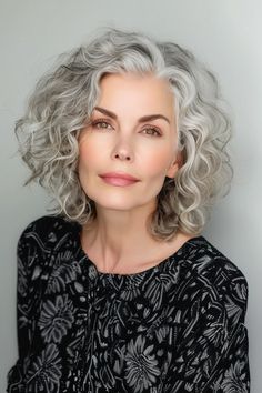 Curly hairstyles over 60? Absolutely! It’s time to embrace those curls with confidence and style. As we move through our sixties, our hair tells the story of Grey Curly Hair Over 50, Curly Shags, Curly Shag, Medium Length Curls, Curly Hairstyles For Women, Chic Bob, Pepper Hair, Brunette Pixie, Feminine Hairstyles