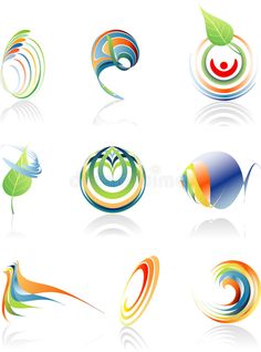 colorful abstract logo designs royalty illustration