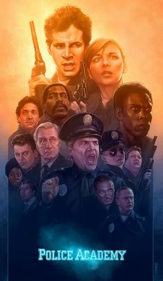 the movie poster for police academy