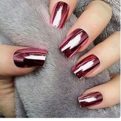 Image Source: pink_unicorn_bud Metallic Nails Design, Crome Nails, Metallic Nail Art, Mirror Nails, Her Nails, Metallic Nails, Nailed It, Fabulous Nails, Manicure E Pedicure