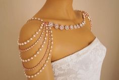 قلادات متدلية, Pengantin India, Shoulder Jewelry, Shoulder Necklace, Necklace Swarovski, Necklace Rose Gold, Rhinestone Chain, Back Jewelry, Necklace Rose