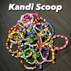 **All kandi will be random. One scoop will have 12 kandi. * Some will have charms (most of them will). * Kandi will having goofy sayings/puns so please purchase at your own risk. * If you'll like appropriate kandi, please feel free to message me. * The amount of quantity you put is the amount of kandi you get.     Example: If you put 2 under quantity, that will be 2 scoops of kandi. ** Check out my tiktok @karxnb to get a better idea of the kandi I make :) Beads, Beaded Bracelets, Long Beach, Puns, Charms, Feel Free