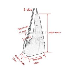 an image of a handbag with measurements