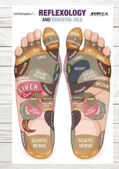 Reflexology and Essential Oils Resource Card Reflexology Foot Chart, Hand Reflexology, Reflexology Chart, Essential Oil Diffuser Blends Recipes, Reflexology Massage, Foot Reflexology, Living Essentials Oils, Formda Kal, Essential Oil Diffuser Blends