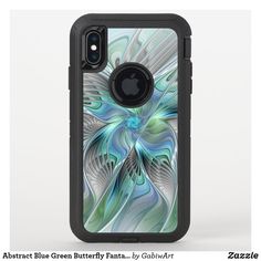 an abstract blue and green butterfly pattern otter case for the iphone