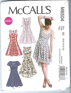 a woman's dress and top sewing pattern, with the words mccall's easy