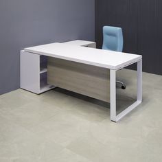 Our Aspen desks is both stylish and versatile and offer a clean, modern profile with a water-resistant laminate finish. Each desk is hand built from scratch with 2.5" wide and 1/2" thick aluminum framing and incredible attention to quality workmanship. Its sophisticated style is perfect for any modern workspace. Choose this desk in a variety of finishes and sizes to get the piece that fits your exact specifications. Built with a durable aluminum frame, this desk is sure to impress your gues Elegant Workspace, Desk With Credenza, Modern Workspace, Cabinet Options, Privacy Panels, Executive Desk, Wood Crates, Clean Modern, Aluminum Frame