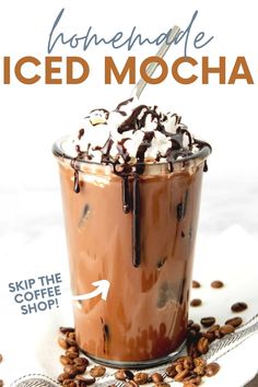 Easy Iced Mocha Recipe with DIY Mocha Syrup | Wholefully Diy Iced Coffee Easy, Iced Mocha At Home, Diy Iced Coffee Recipes, Iced Cocoa, Beans Photography, Mocha Syrup, Iced Mocha Recipe, Homemade Iced Coffee Recipe, Diy Iced Coffee