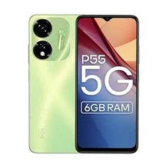 the new 5g smartphone is shown in green and blue