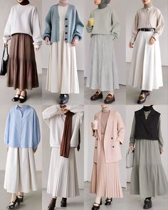 Outfit Muslimah Ideas, Modest Outfits With Hijab, Fashion Inspo Outfits Hijab, Dress Panjang Hijab, Outfit Kuliah Rok, Hijabi Outfits With Skirts, Maxi Skirt Hijab Outfits, Formal Hijab Outfit Classy, Hijab Capsule Wardrobe