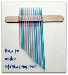 a wooden cross made out of toothbrushes with the words how to make straw pamies on it