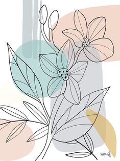 Seni Mural, Line Art Flowers, Sky Art Painting, Art Projects For Adults, Minimalist Line Art, Flower Painting Canvas, Download Poster, Painting Idea, Nature Art Painting