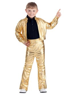 Boogie Down, Little Man
Unleash your kid's inner disco king with this Studio Disco Costume for Boys! This shimmering suit is the golden ticket to funk town and is perfect for the young dance machine looking to groove his way through trick-or-treating or bust a move at a school talent show.
This isn't just any costume; it's a blast from the past, complete with a gold-toned button-down jacket that shines brighter than a disco ball. With each twirl and step, this outfit screams, "Stayin' Alive" in 2000s Theme Party Outfit Hip Hop, 90s Theme Party Outfit Hip Hop, 80s Theme Party Outfit Men, Disco Halloween Costumes, Hiphop Outfits, 90’s Theme Party Outfit, Dance Party Outfit, 90s Outfit Party Hip Hop, Artist Hat