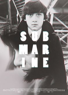 a movie poster with a young man in a black coat and white lettering that reads sub marine