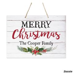 a merry christmas sign hanging on a wall with the words,'the cooper family '