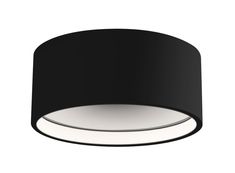 a black ceiling light with a white background