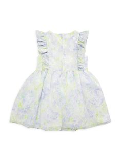 Adorned With Pretty Florals, This Dress Showcases A Playful Ruffle Trim. Roundneck Sleeveless Back Zipper Ruffle Trim Gathered Lined Poleyser Hand Wash Imported. Kids - Girls Apparel > Saks Off 5th. Samara. Color: Lilac. Size: 24 Months. Samara, Samara Dress, Girls Floral Dress, Lilac Color, Gathered Skirt, Floral Ruffle, Floral Applique, Ruffle Trim