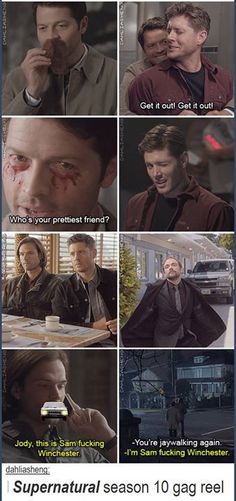 an image of the tv show supernatural season 10 with caption in english and spanish