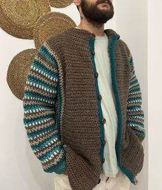 🧶 PDF Pattern Crochet Cardigan For Man - Easy Crochet Pattern, Instant Download, Sweater PDF, Sweater Pattern 🧶 🌟 Easy to Crochet: With this simple crochet pattern, it's easy for anyone to improve their crochet skills and create a beautiful cardigan. We provide step-by-step instructions to guide you through! 📏 Size Flexibility: This pattern can be adapted for man of various sizes. You can easily adjust the pattern based on your lover measurements. 📱 Instant Download: Download the crochet pa Crochet Pattern Sweater, Man Cardigan, Simple Crochet Pattern, Crochet Granny Stitch, Cardigan Au Crochet, Crochet Men, Pattern Printable, Easy Crochet Pattern, Crochet Simple