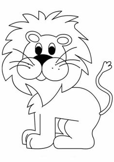 the lion is sitting down coloring page