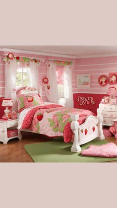 Strawberry Shortcake Bedroom Ideas, Strawberry Bedroom Ideas, Strawberry Theme Bedroom, Strawberry Themed Bedroom, Strawberry Shortcake Nursery Theme, Strawberry Shortcake Room Decor, Strawberry Themed Room, Strawberry Shortcake Decor, Strawberry Shortcake Bedroom