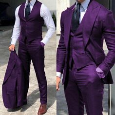 Amethyst Suits For Men, Purple Best Man Suit, Violet Tuxedo Men, Suits Men Colorful, Purple Suit Wedding Groom, Men’s Wedding Suit Colors, Coloured Suits Men, Purple And Blue Suit, Mens Purple Suit