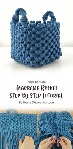 the instructions for making a macrame basket