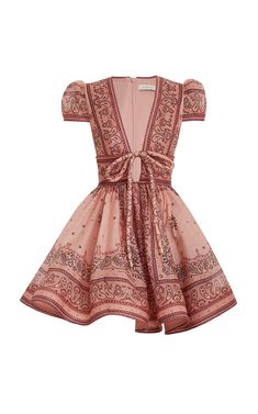 Matchmaker Structured Linen-Silk Mini Dress By Zimmermann | Moda Operandi Structured Sleeves, Summer Dress Midi, Vietnam Clothes, Zimmerman Dress, Flower Midi Dress, Lyrical Dresses, Structured Dress, Zimmermann Dress, Blush Dresses