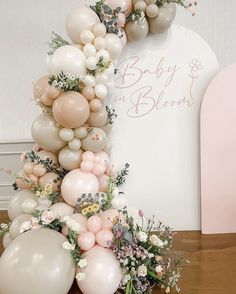 Spring Baby Shower Themes, Balloon Arch Backdrop, Flower Baby Shower, Wildflower Baby Shower, Garden Baby Showers, Arch Backdrop