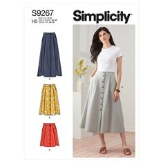 Scrubs Outfit, Button Skirt, Skirt Patterns Sewing, Sewing Skirts, Simplicity Sewing, Sewing Pattern Sizes, Simplicity Sewing Patterns, Simplicity Patterns, Skirt Pattern