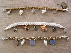 Seashell Crafts, Gelang Manik-manik, Hemp Jewelry, Shell Crafts Diy, Gelang Manik, Seashell Jewelry, Shell Bracelet, Shell Jewelry, Diy Schmuck