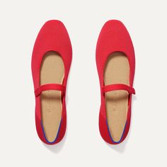 Lollipop Red Mary Jane Shoes, Red Ballet Flats, Womens Red Shoes, Rothys Shoes, Black Pipe, Clutch Pouch, Mary Jane Flats, Comfortable Flats, The Square