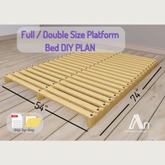 Full Size Platform Bed Build Plan I Double Size Bed Plan I Woodworking Plans I Minimalist Wooden Bed I Easy DIY Plan I Wood Bed I pdf This item includes an installation guide for a small single-size platform bed build plan. Suitable for everyone. Bed Dimensions; 74in x 54in x 4 1/4in The construction process is explained step-by-step in the guide. The PDF file includes; - supplies list (wood, screw, etc.), - cut list, - step-by-step photos to build This item includes an easy project & plan to help you improve your home. Also, it includes a wood stud cutting list explaining how to make the cuts to complete this project with the least amount of material. If you have no experience with a DIY project, no problem. This item is prepared as understandable to all. This product is a digital format Pallet Beds, Minimalist Wooden Bed, Bed Build, Wooden Pallet Beds, Double Size Bed, Diy Platform Bed, Full Size Platform Bed, Project Plan, Bed Dimensions