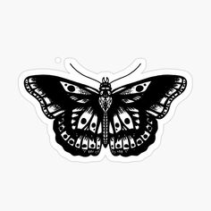 a black and white butterfly sticker