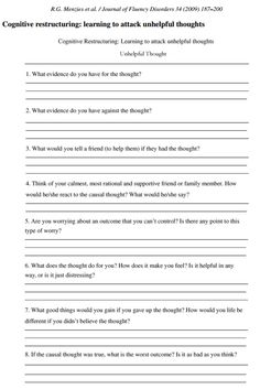 CBT worksheet... redefiningbodyimage: This looks like a really wonderful worksheet/exercise to perform for those struggling with breaking down anxious or depressive thoughts. Definitely saving this for my own personal use, especially those panic situations that seem ENDLESS. Unhelpful Thoughts, Cognitive Restructuring, Cognitive Therapy, Cognitive Behavior, Ursa Major