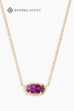 A dainty stone and delicate metallic chain combine to create the Elisa Gold Pendant Necklace in Purple Jade, your new favorite wear-anywhere accessory. This pendant necklace can be paired with any look, providing that extra touch of timeless style. Make the Elisa Gold Pendant Necklace a staple in your wardrobe and you will not be disappointed. Kendra Scott Necklace Purple, Elisa Gold Pendant Necklace, Simple Pendant Necklace, Elisa Necklace, Kendra Scott Necklace Elisa, Kendra Scott Elisa, Simple Pendant, Pendant Necklace Simple, Kendra Scott Necklace