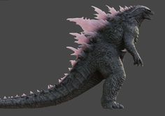 a large godzilla like creature with pink spikes