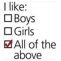 i like boys, girls, and all of the above are red check markes