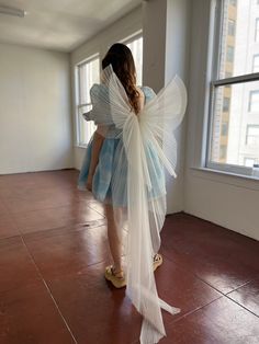 Princess Bow Wings Pre-Order – Stonehart Jewelry Butterfly White Dress, Winged Outfits, Wings Outfit, Butterfly Wing Dress, Tulle Wings, Detailed Fashion, Fitted Clothing, Butterfly Outfit, Fabric Wings