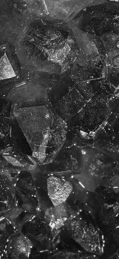 black and white photograph of ice cubes