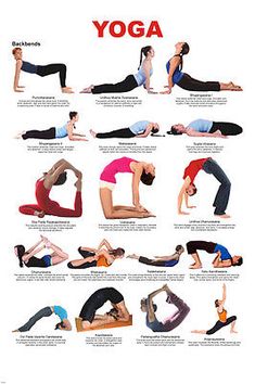 the yoga poses for beginners are shown in this poster