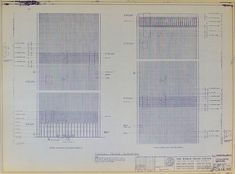 two blueprints showing the various sections of a building with different heights and colors