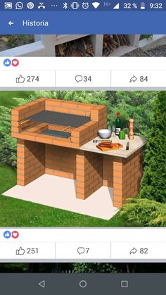 an outdoor bbq grill made out of bricks on the app store's facebook page