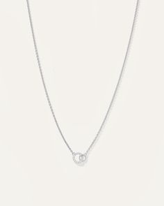 14K Gold Diamond Interlock Circle Necklace Gold Chain Link Necklace, Bezel Necklace, Luxe Jewelry, Gold Necklace Women, White Gold Necklaces, Elegant Necklace, Circle Necklace, Elegant Necklaces, Diamond Eternity