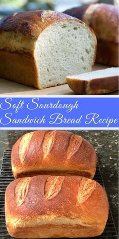 some bread is sitting on top of a cooling rack and next to another loaf of bread