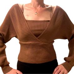 Spaghetti Strap Off The Shoulder Tank Sweater. Both Pieces Are Connected Together. Ribbed Stretchy Fabric. Tie Back. Open Back. Rust Brown Color. Very Soft And Stretchy. Crop Style. Can Be Worn On Shoulder Or Off Shoulder. Size Is One Size Fits Most. Any Additional Questions Please Ask:) Feel Free To Make An A Offer! Tank Sweater, Off The Shoulder Shirt, Off The Shoulder Sweater, Back Off, Shoulder Shirts, Cropped Style, Shoulder Sweater, Tie Backs, Tie Back