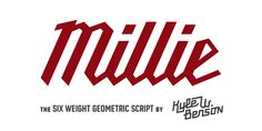 the logo for miller's is shown in red and black on a white background