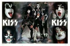 the kiss band poster with their faces painted